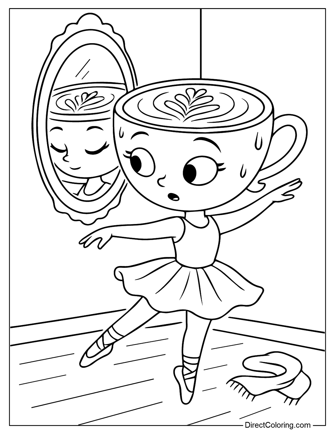 Cappuccina Practicing Ballet Coloring Page